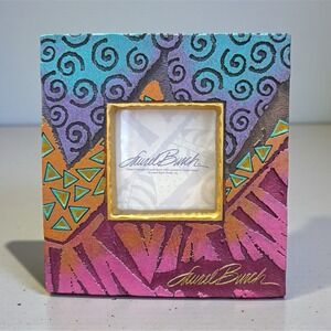Vintage Laurel Burch Native Spirit 6" X 6" Abstract Picture Frame 2.5x2.5" Resin